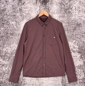 Vuori Ace Button Down Shirt Medium Mens Clay Red Long Sleeve